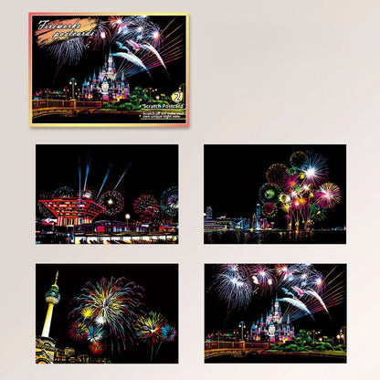 DIY Night Scene Scratch Art